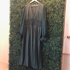 Plus sized green long dress